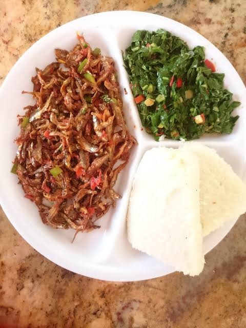 Delicious ugali omena with side sukuma wiki